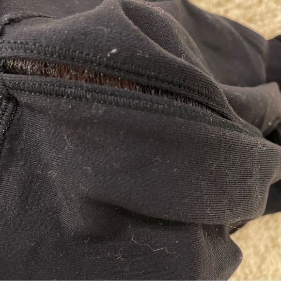 Lululemon Black High Waisted Leggings with Stripes Down Sides - Picture 6 of 7